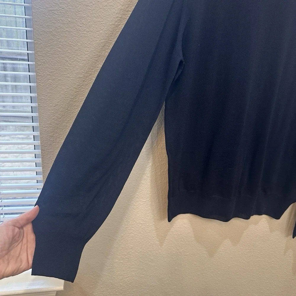 Canali 1934 Mens Navy Sweater Crew Neck 100% Extra Fine Merino Wool Sz 54 XL